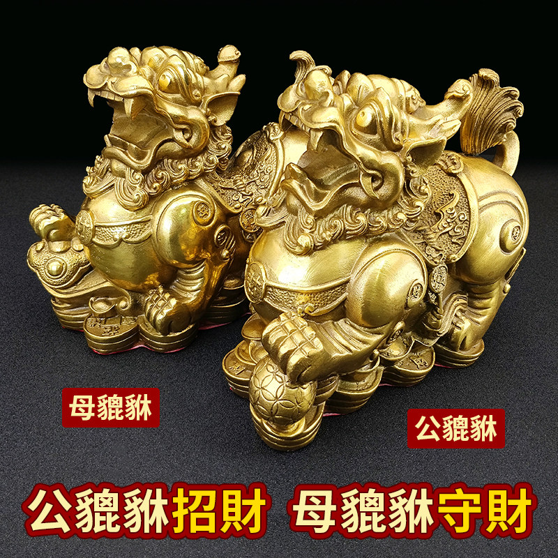 貔貅摆件铜皮丘招财貔貅镇宅店铺家居客厅送礼大号办公室开业礼物