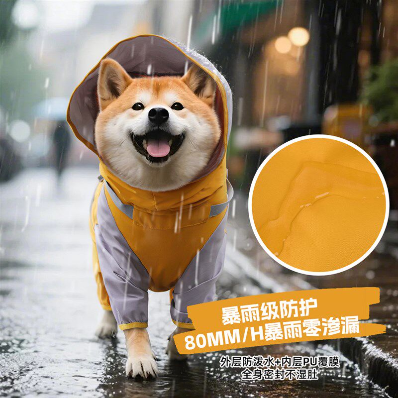 狗狗雨衣四脚全包防水衣服小型犬比熊泰迪狗雨天外出遛狗专用雨衣