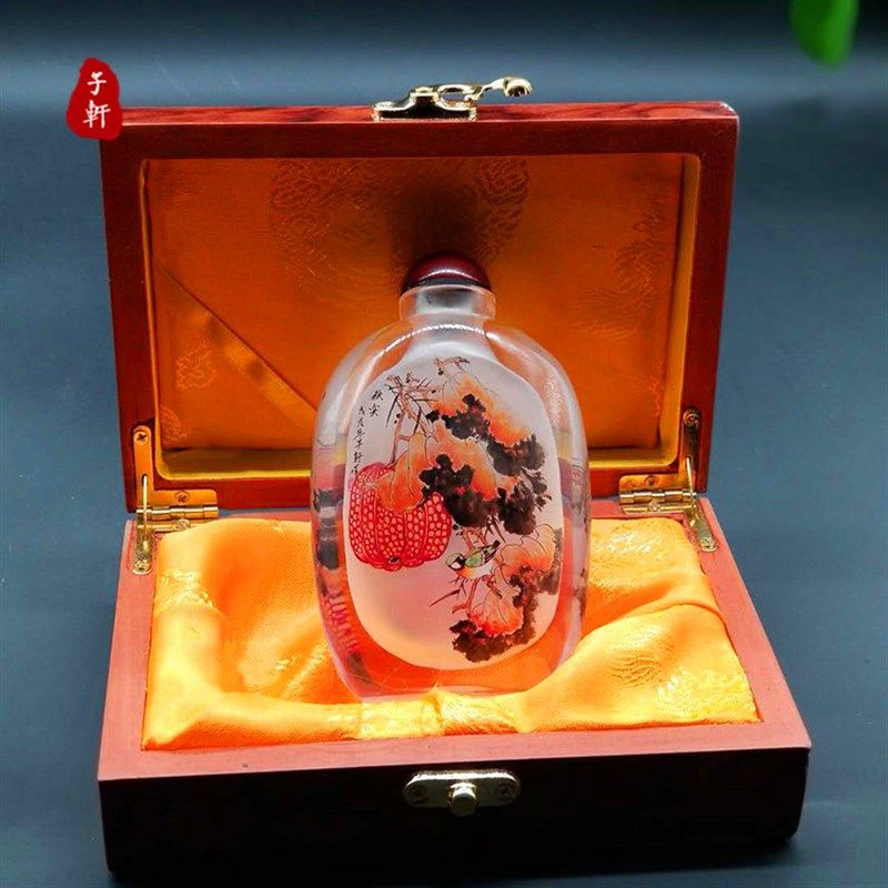 内瓶画水晶工艺品 创意内画 鼻烟壶特色纯手工绘制 衡水特产