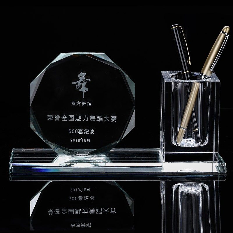 水晶笔筒定制创意摆件同学聚会相册纪念礼物毕业送老师定制定做