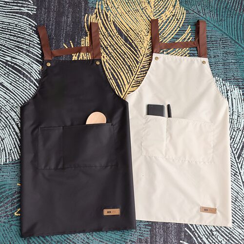 家用厨房围裙女夏季薄款餐饮专用防水防油工作服定制logo男女印字