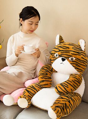 卡通动物办公椅垫坐垫靠背垫一体学生屁股垫子教室办公室久坐靠垫