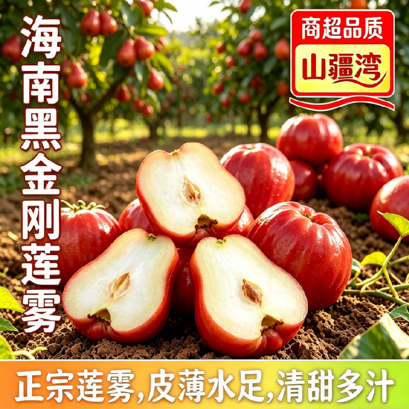 山疆湾顺丰包邮精品当季海南黑金刚莲雾4斤商超品质新鲜水果直发