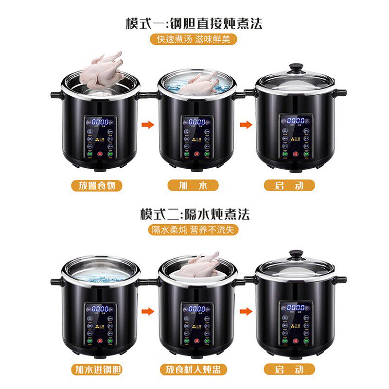 三源不锈钢隔水炖电炖锅炖盅家用煲汤锅全自动2025新款煮粥专用锅
