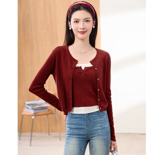 吊带背心两件套开衫 毛衣外套女高级感初秋季 穿搭上衣 lin针织衫