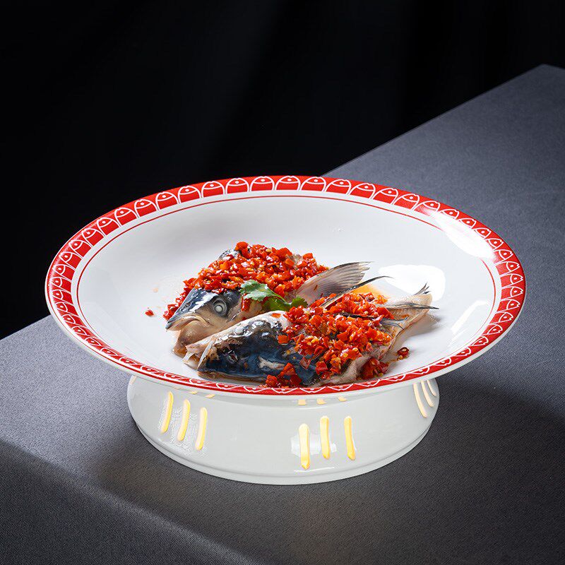 剁椒鱼头专用盘子可加热碗陶瓷泡饼干锅酒店保温菜蜡烛加热餐具炉