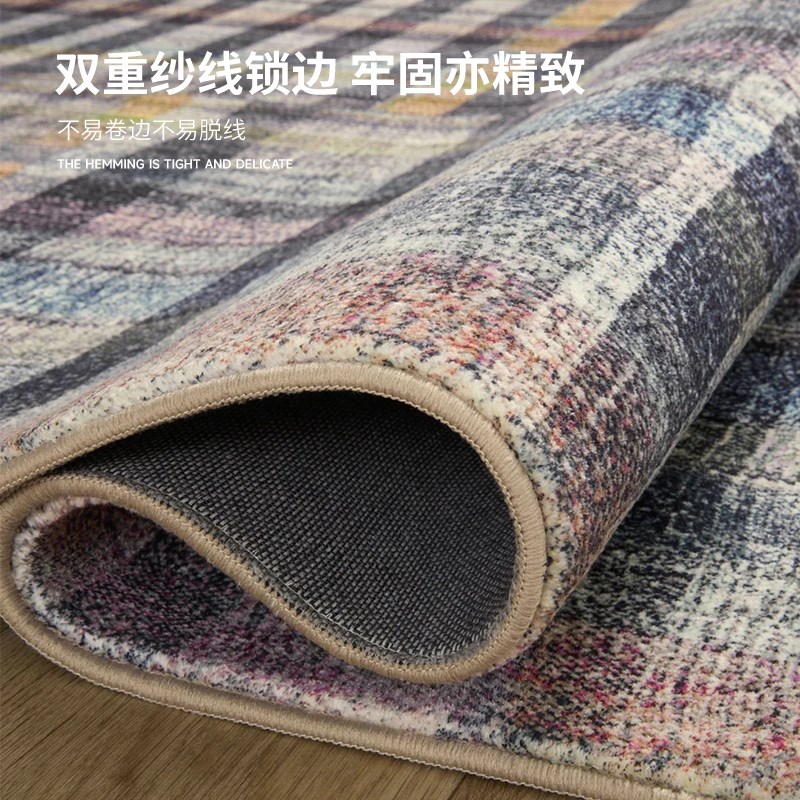 楼兰美惠中古之家复古客厅卧室床边地毯法式高级感别墅衣帽间地垫