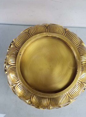 纯铜聚宝盆摆件实心黄铜聚宝盆家居装饰品五福铜盆摆设开业礼品