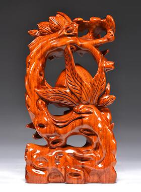 花梨木雕寿桃摆件实木福寿双全送长辈祝寿贺寿生日工艺高档礼品
