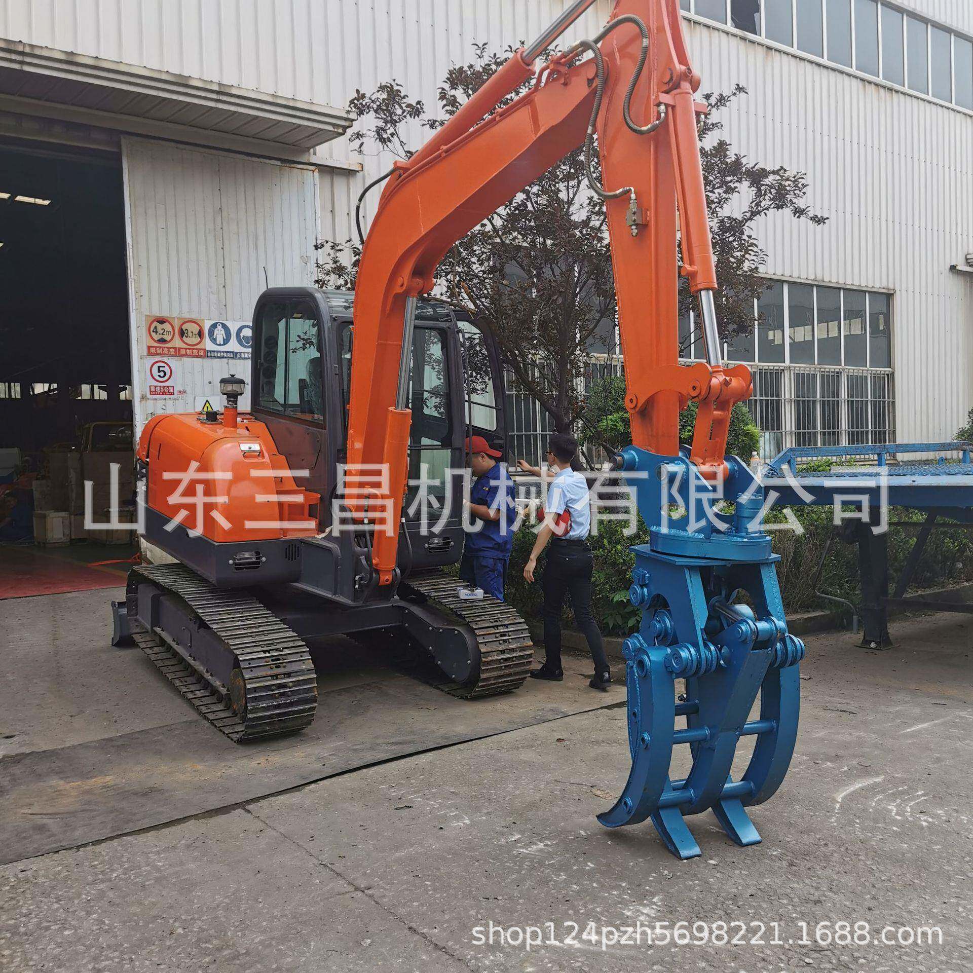 矿用动五抓抓石机林3场使用60度旋262型转小电液压抓木器抓木机