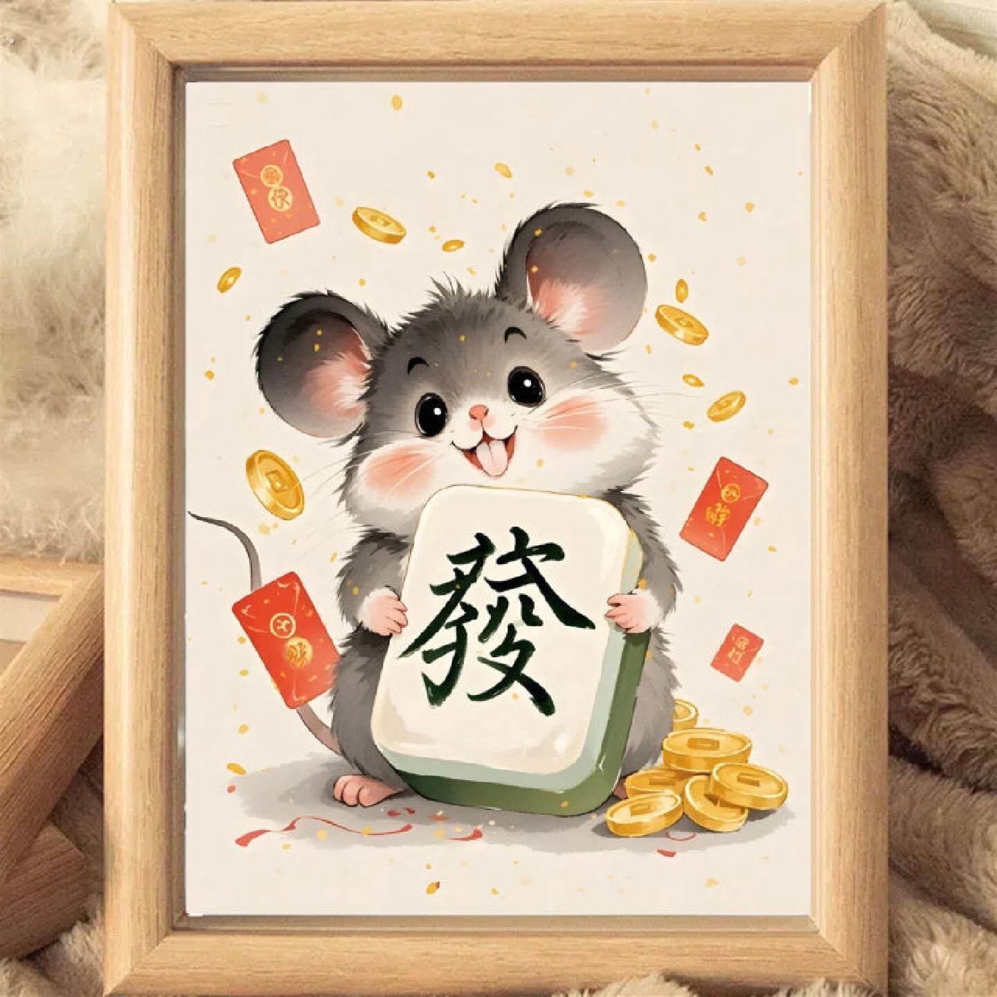 十二生肖发财头像摆台装饰画相框客厅卧室玄关送朋友长辈桌面摆件