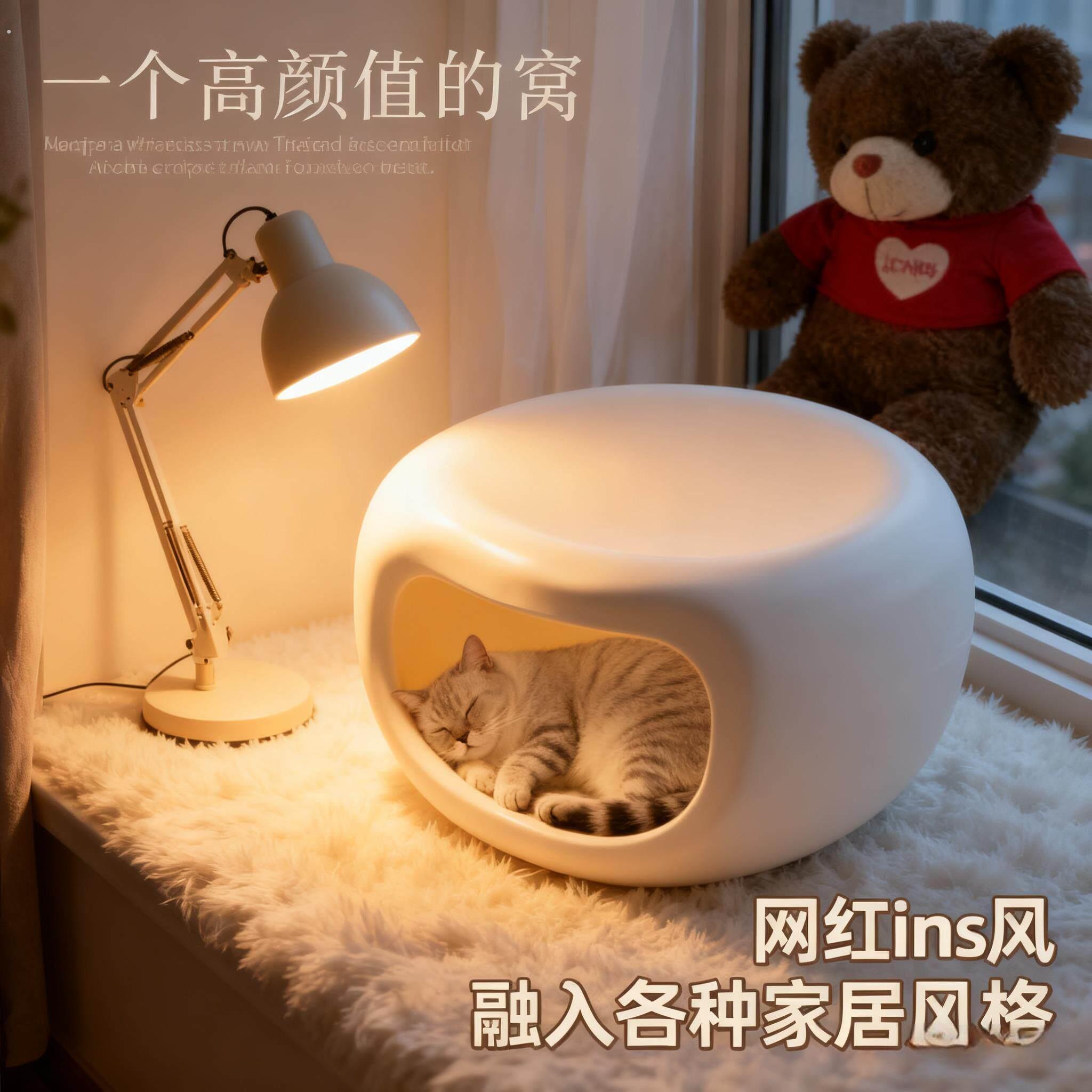 猫咪家居窝猫窝四季通用人猫两用凳子半封闭式网红深度睡眠宠物窝