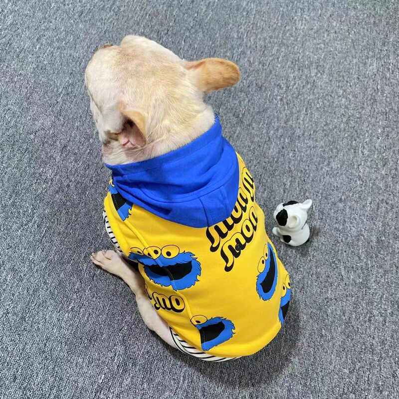 法斗衣服秋冬季卫衣连帽宠物狗狗加绒背心胖狗巴哥斗牛犬加厚马甲