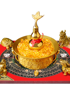 招财纯铜麒麟葫芦龙龟大象貔貅罗盘聚宝盆元宝客厅办公室店铺摆件