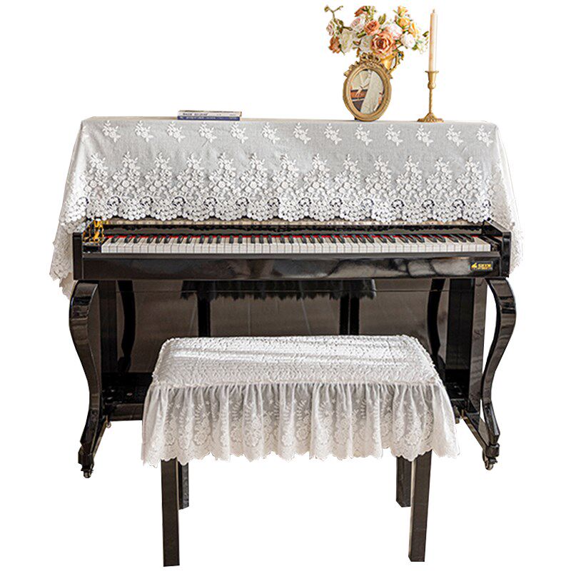 法式复古钢琴罩半罩欧式美式钢琴蕾丝防尘罩盖巾盖布轻奢高级感