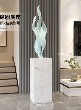 大型羽毛电视柜旁边落地摆件客厅沙发轻奢大气软装玄关艺术工艺品