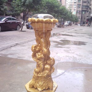 欧式花园鱼池水景摆设佳艺雕塑欧式浮雕天使多层流水喷泉喷水摆件
