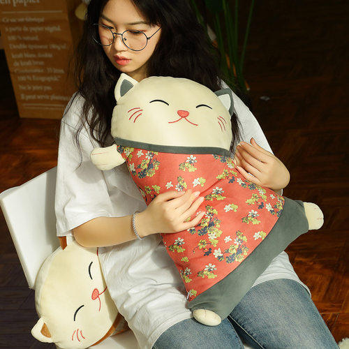 招财猫抱枕被子两用办公室汽车护腰靠垫车载靠枕腰枕午睡神器可爱