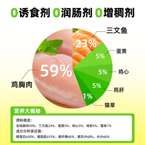 猫草粒冻干猫咪零食懒人去化毛球片零食猫薄荷饼干磨牙棒洁齿500g
