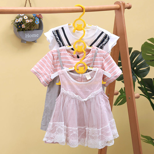 防风防滑儿童伸缩衣架婴儿晾挂晒专用学生小孩新生幼儿家用衣服撑