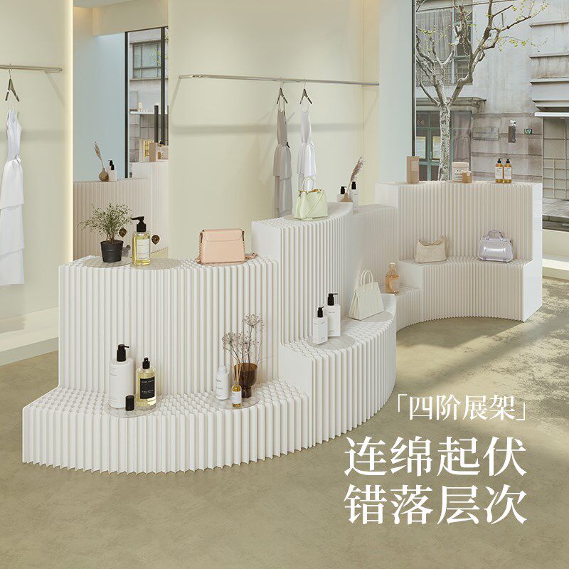 十八纸陈列展示架展会实体店直播产品中岛摆放置物陈列柜四阶展架