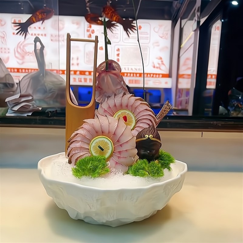 海鲜姿造刺身陶瓷拼盘三文鱼盘东星斑鱼雕酒店商用火锅专用刺身盘