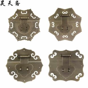 昊天斋纯铜箱扣仿古中式箱牌锁牌拉手樟木箱明清古典铜活配件老式