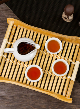 竹编制品竹托盘长方形饺子木盘子晾晒加手柄茶道沥水餐具家用早餐