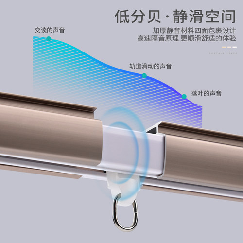 提籁雅加厚铝合金窗帘轨道豪华窗帘轨双轨单轨送窗帘配件