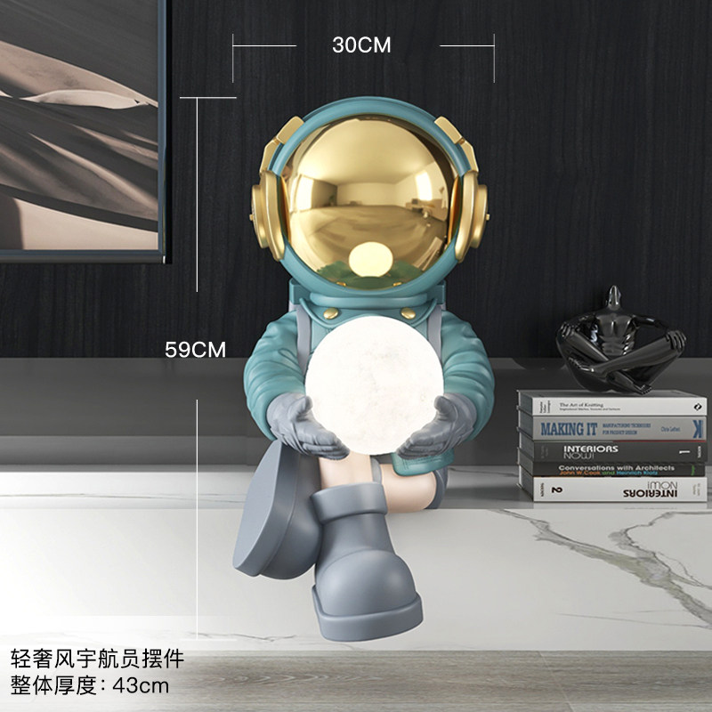 坐姿宇航员摆件家居饰品客厅电视柜地台玄关灯太空人乔迁新居礼品