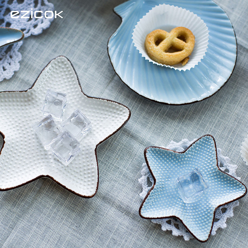 ezicok网红餐具碗碟套装碗创意个性家用日式碗盘北欧可爱陶瓷盘子