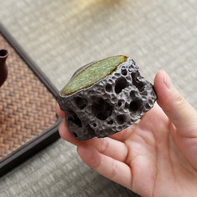 高端复古禅意茶盖置托紫砂壶盖托纯手工柴烧志野茶托盖碗杯托茶宠