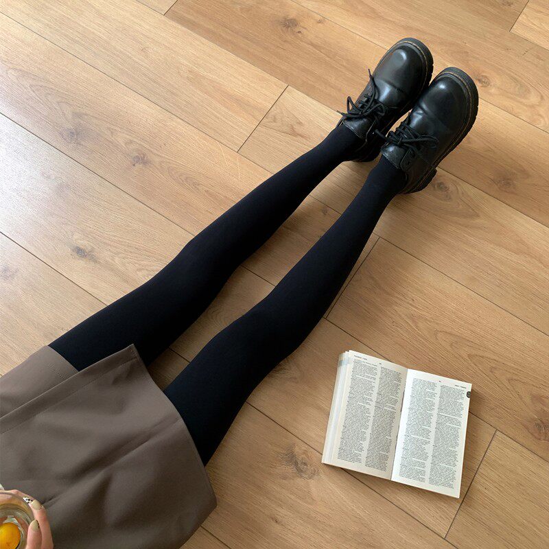 分段压力显瘦腿连裤袜丝袜黑色秋冬季自发热加绒加厚保暖打底裤女
