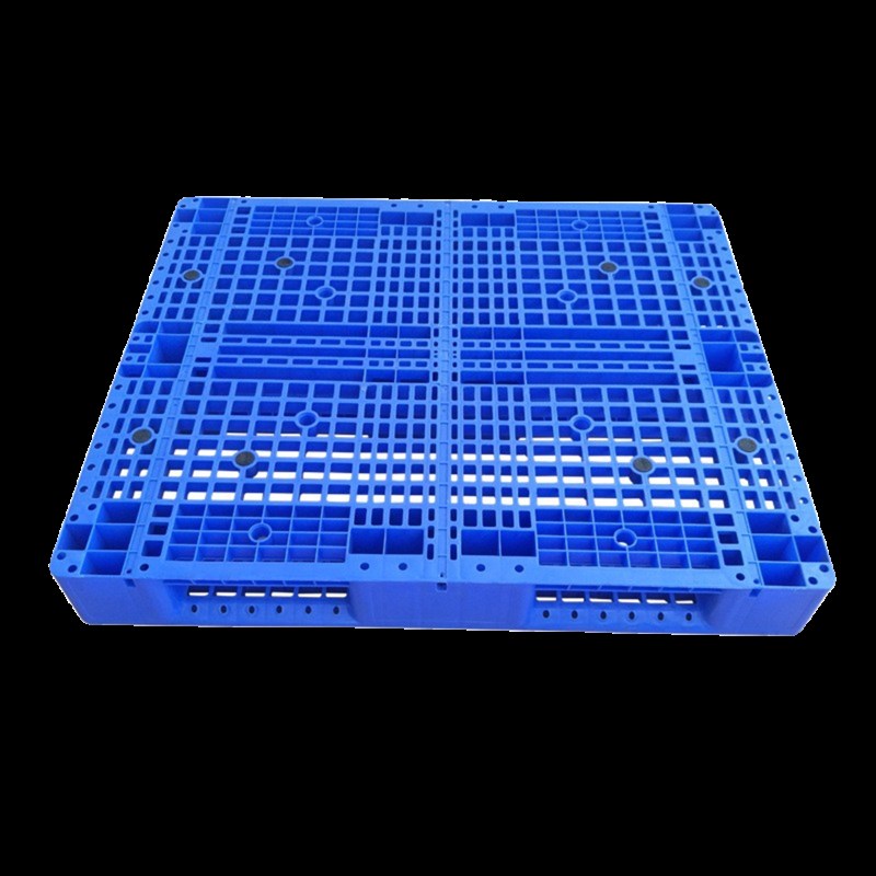 全新料蓝色网格川字塑料托盘可加钢管 上货架仓库堆高机塑胶卡板