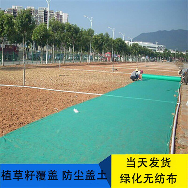 绿化无纺布绿色透气膜园林工地草坪防尘盖土布护边坡植草籽覆盖膜