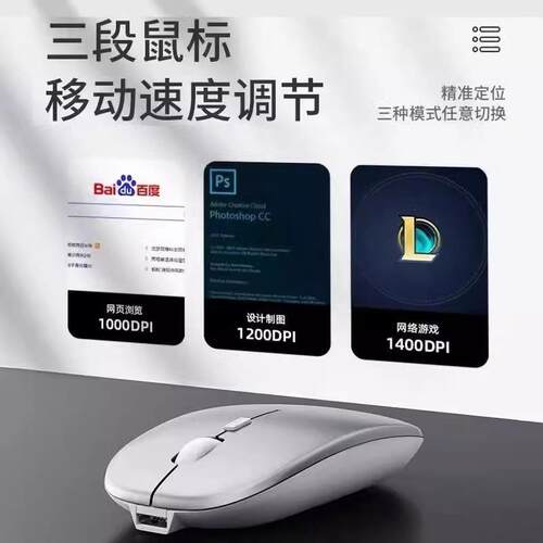 静音无线鼠标蓝牙双模充电款办公家用宿舍笔记本台式电脑外接滑鼠