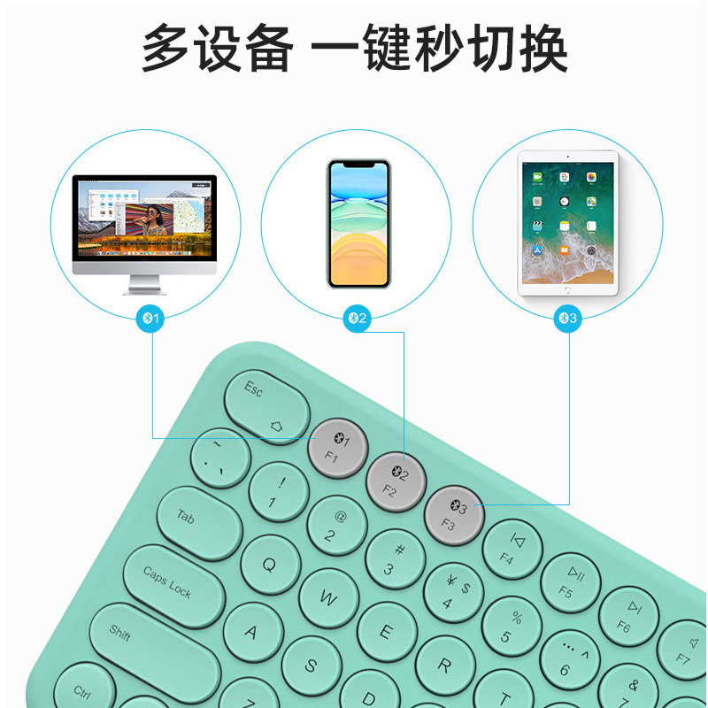 ipad蓝牙键盘滑鼠BOW无线键鼠套装 多设备切换适用平板笔电打字编