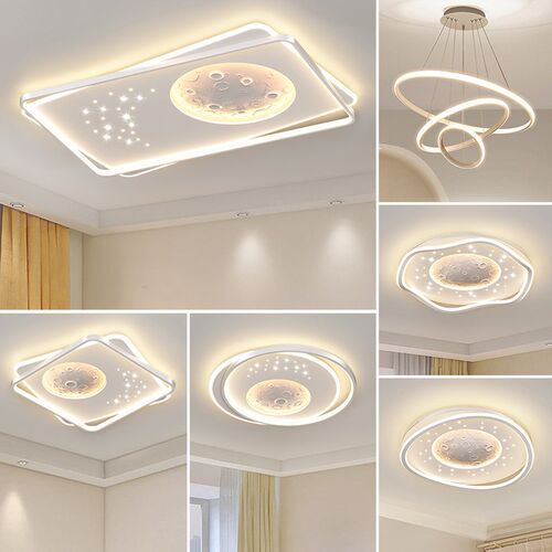客厅灯简约现代大气家用led吸顶灯卧室月球星空创意灯具套餐组合