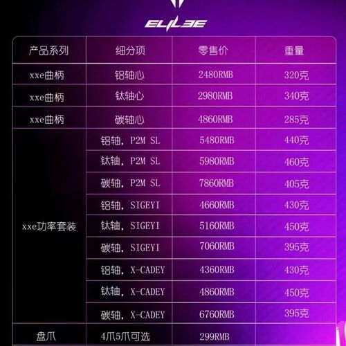 ELILEE XXE公路自行车超轻量碳纤维曲柄SIGEYI P2M功率计大齿盘套
