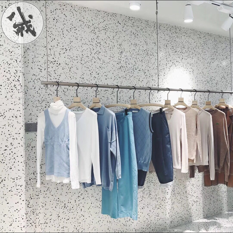 服装店吊架上墙壁挂式悬挂不锈钢钢丝挂衣架女装货架婚纱展示架子