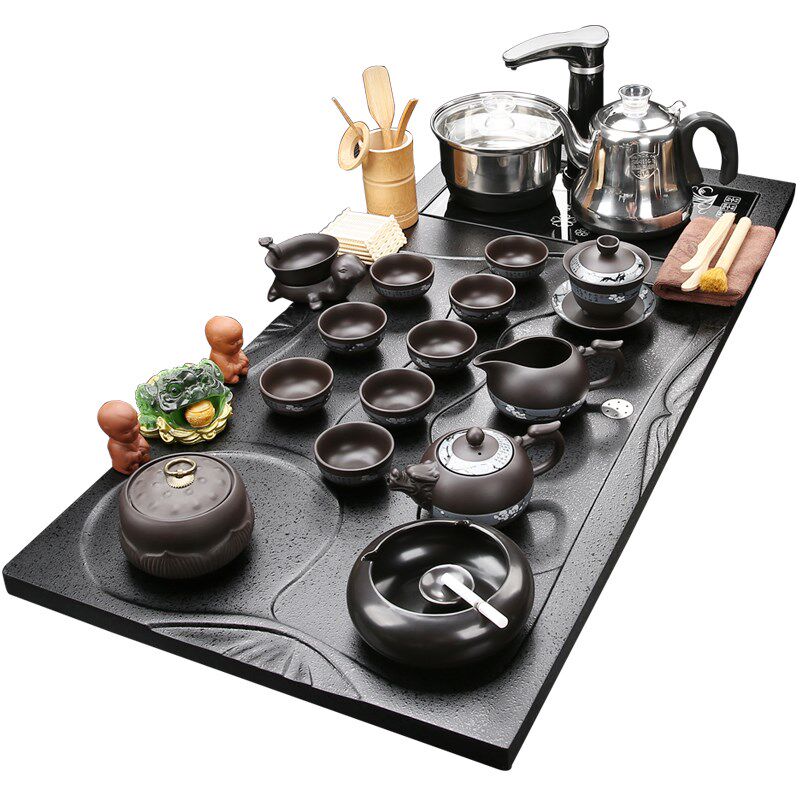 全自动家用紫砂茶具套装一体单层大茶台茶盘功夫茶道复古办公茶海
