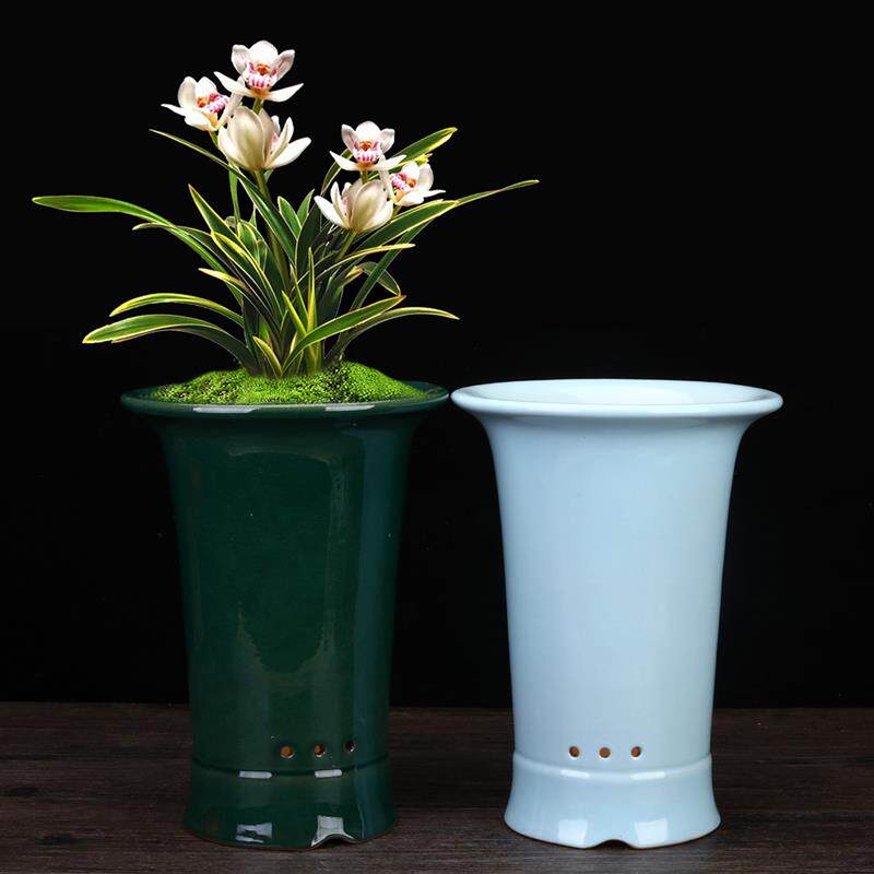 紫砂花盆高档精品上釉高兰花专用盆客厅桌面蕙春建寒兰盆栽中国风