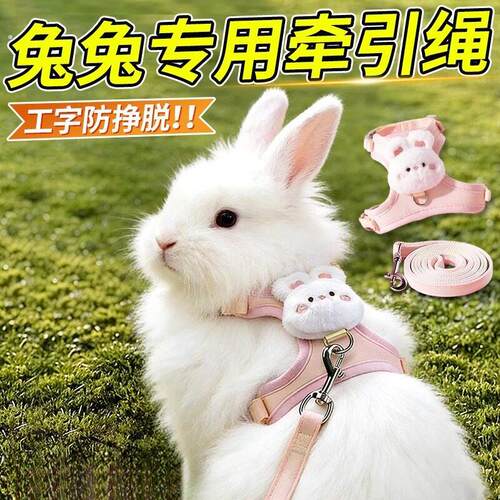 兔子牵引绳溜兔子专用防挣脱宠物小兔子侏儒兔外出牵兔绳溜兔神器