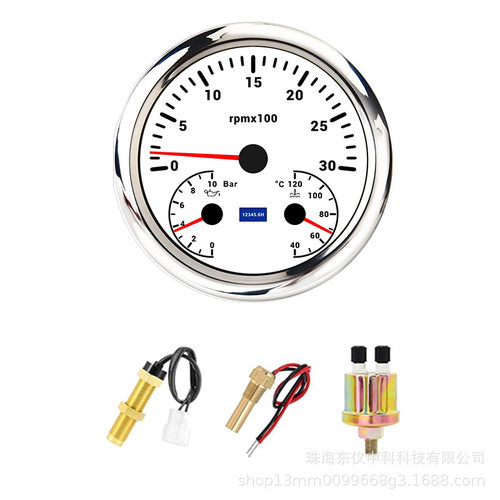 110MM指针转速表发动机测速表0-3/4/6/7/8KRPM 组合油压表水温表