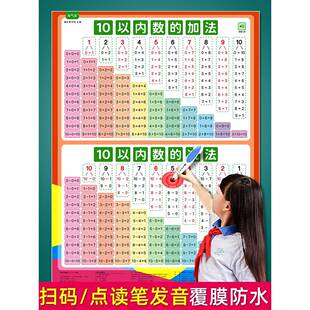 十10 20以内加减法挂图儿童自律学习有声早教启蒙数字乘除法墙贴