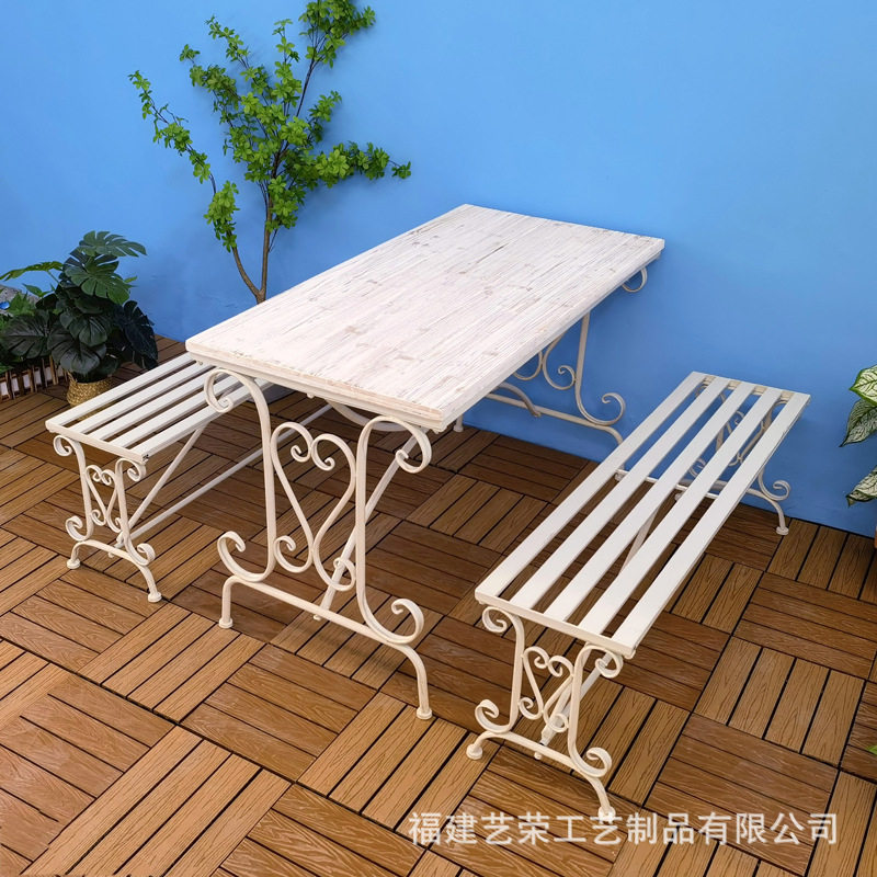 欧式铁艺花园桌椅户外桌阳台桌子餐厅休闲吧室外茶几庭院花园长桌