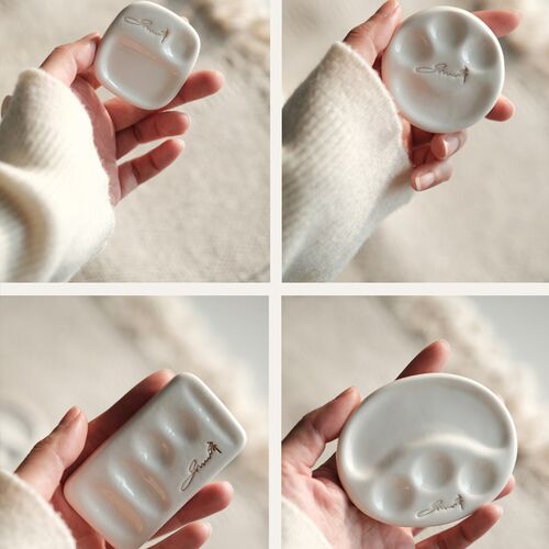 白巧系列snow乔水彩手作陶瓷调色盘手工陶瓷手作微瑕介意慎拍
