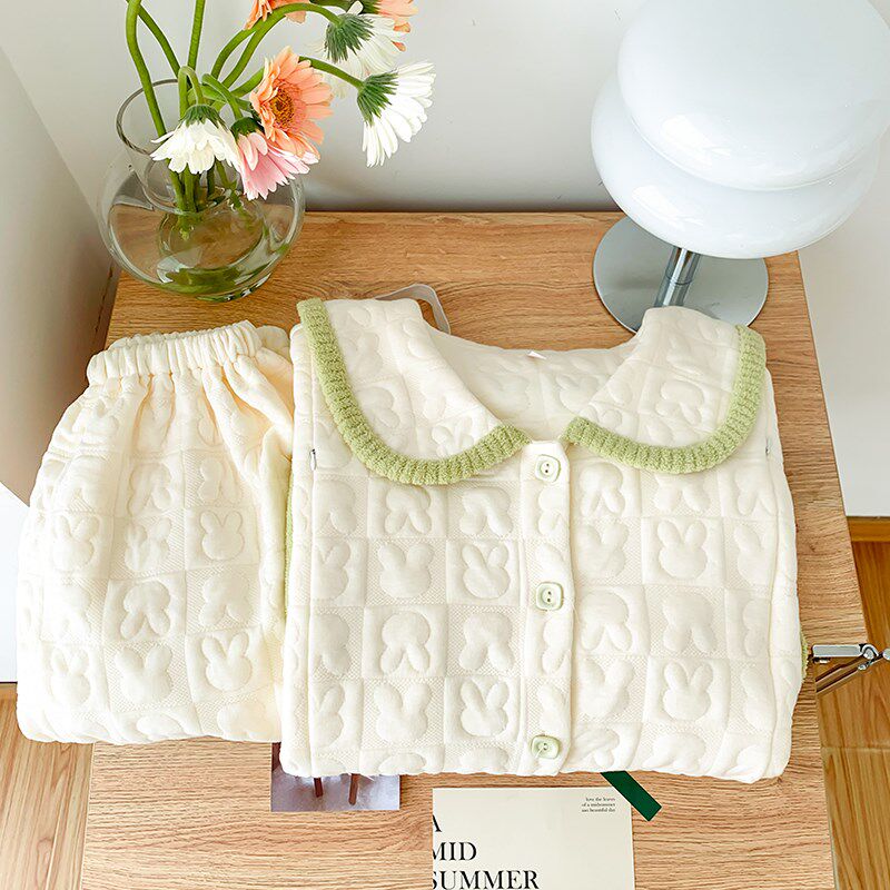 月子服秋冬季空气棉孕妇睡衣女11月份12冬天产妇喂奶产后哺乳套装