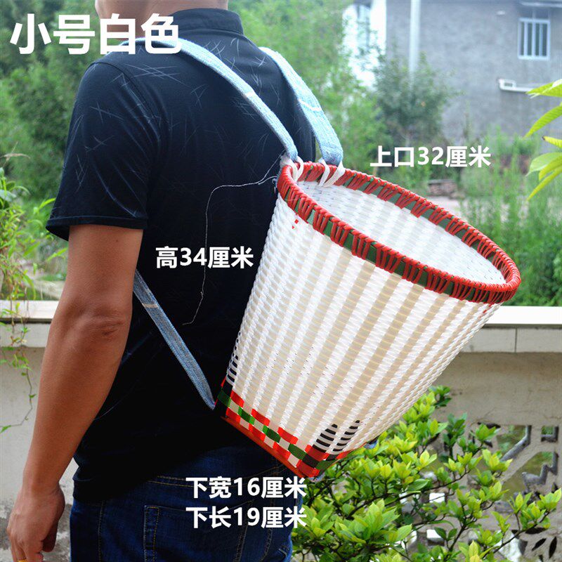 背篓塑料藤编手工编非竹编背篓背筐家用大号收纳筐买菜采摘舞蹈