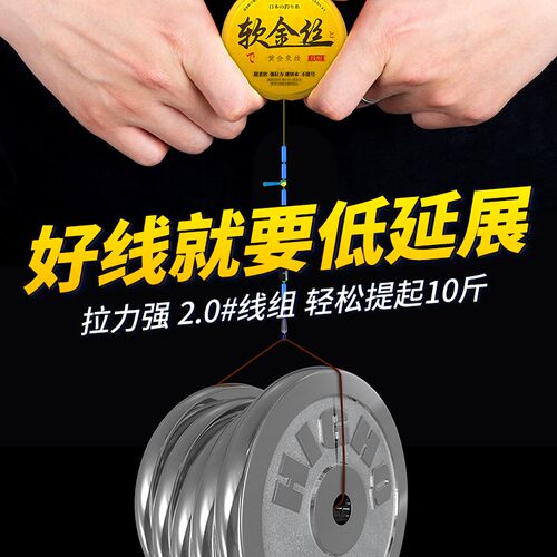 绑好软金丝线组钓鱼线主线全套成品台钓专用手杆黑坑竞技高端鲫鱼